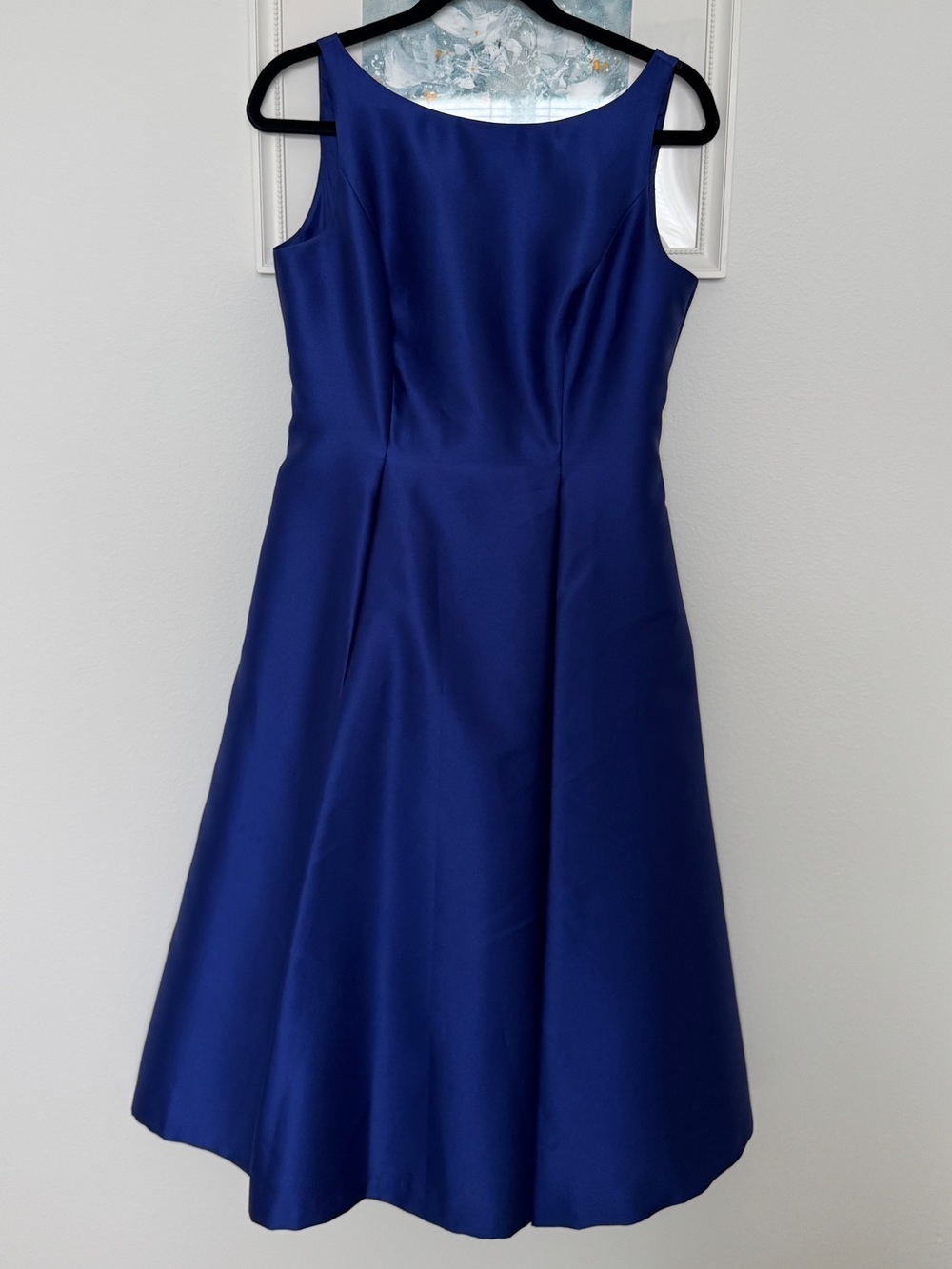 Adrianna Papell Sleeveless Tea-Length Dress in Neptune Blue
